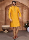 Yellow Colour Outluk Vol 22 New Fancy Designer Party And Function Wear Traditional Jacquard Silk Kurta Churidar Pajama Redymade Latest Collection 22002